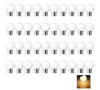 MZYOYO Pack of 40 B22 LED Light Bulb,B22 LED 1W Light Bulbs,G45 Warm White 2700K,1W Replaces 5 Watt,230V Decorative Bulbs for Party Lighting String Lights