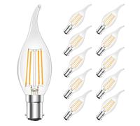 MZYOYO SBC B15 Small Bayonet Light Bulbs,Small Bayonet LED Candle Bulb,4W C35 2700K Warm White,Equivalent 35W,350LM,230V,for Chandeliers,Ceiling Light,Clear,Pack of 10