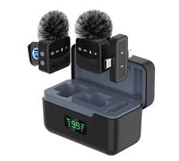 MZYSKJ Wireless Lavalier Microphone System for iPhone & Android, Auto-Pairing Noise-Reduction Clip-On Mic with Charging Case, Headphone Monitoring, Wide Compatibility for Recording & Vlogging