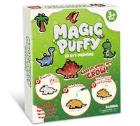 MZYTOZA 3D Art Kit Aqua Puffs Dinosaur - Double-Sided, 15 Mess-Free Paint by Number Craft for Kids, Christmas Gift Idea & Stocking Stuffer, Art Projects with Puff Markers