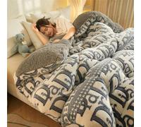 MZYZPPBD Winter Fluffy and Breathable Double Duvet Down Alternative Comforter Set Reversible Coverless Duvet Microfiber Soft Bed Quilt for All Seasons Machine Washable,008,180 * 220cm