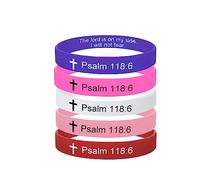 MZZJ 5 Colors Set-Personalized Religious Christian Bible Verse Quote 12MM Silicone Rubber Stretch Bracelet Wristbands for Unisex,Faith Inspirational Graduation Gift for Best Friend Brother Son Nephew