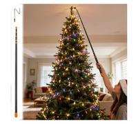 MZZKFC 45KV Insulation Pull Rod with Hookhead, Lightweight Telescoping Insulating Pick Rod 7 10 13 16 20 23 26 30ft, Insulated Positioning Pole Live Working(D head,Longest 118.1 in/3.0m)