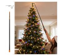 MZZKFC 45KV Insulation Pull Rod with Hookhead, Lightweight Telescoping Insulating Pick Rod 7 10 13 16 20 23 26 30ft, Insulated Positioning Pole Live Working(F head,Longest 275.6 in/7m)