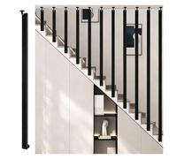 MZZKFC 8ft Iron Deck Balusters, Rustproof Metal Spindles for Outdoor Porch & Stairs, Stair Baluster Posts for Interior Stair & Loft Railing, White Black Gold(1 piece Black,35.4in/0.9m)