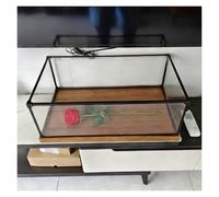 MZZKFC Acrylic Display Box for Flowers，Cube Countertop Box 3.9 6 8 10 12 14 16 18 20 23.6in，Tabletop Acrylic Display Case Metal Frame, for Football Toy Hat(L 15 x W 15 x H 20cm(6x6x8in))