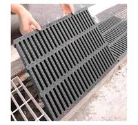 MZZKFC Black Rectangle Drain Cover Easy Install & Cut, 0.8 1 1.2 IN Thick Trench Drain Cover, Trench Drain Grates for Parking Lot/Factory/Garden/Walkways(19.7x13.8x1 inch)