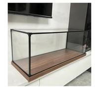 MZZKFC Cube Countertop Box with Black Sturdy Aluminum Frame，Assembled Simple Acrylic Display Case Clear View，Industrial Style Showcase for Home & Retail Use(12"x12"x6"/300x300x150mm)