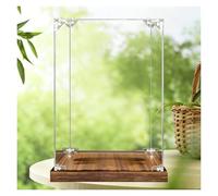 MZZKFC Display Case with 0.8in Wooden Base，360° Transparent Display Cabinet Storage Box Customizable Size, 3.9 7.9 11.8 15.7 19.7 23.6in Small Acrylic Box(200x400x100mm (8"x16"x4"))