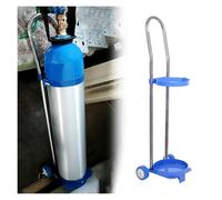 MZZKFC Home/School & Hospital Cylinder Trolley, 80 95 110 CM Tall Steel Gas Cylinder Storage Rack with 2 Wheels, Indoor & Outdoor Rolling Gas Cylinder Holder(37.4 in tall (15 L))