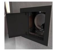 MZZKFC Metal Push to Open Magnetic Access Door, Lightweight Inspection Door for Ceiling, Customizable Drywall Access Panel for Restroom/Meter Box/Garage(Black,30x40cm/1x1.3ft)