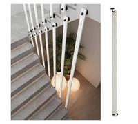 MZZKFC Modern Square Stair Balusters 1 2 3 5 6.6 7.9ft, Black Iron Spindles for DIY Indoor Stair Railing Kit, Custom Handrails for Stairs, for Stair Remodel(1 pc White,44inches/111cm)
