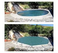 MZZKFC Outside Inground Pool Safety Covers Mesh Round, Winter Swimming Pool Protector Cover Block Thick Snow/Dead Leaves, Prevent Drowning of Children And Pets(Green Dia,289cm/9.5')