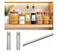 MZZKFC Shelf Rail for Kitchen Cabinet 9-35in，Customizable Dish Shelf Guard Rail Waterproof & Rust-Resistant, Aluminum Alloy Shelfs Retainer Bar for Pantry(Silver A,29in/736.6mm)