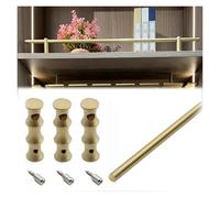 MZZKFC Solid Brass Shelf Guard 12 16 20 24 28 32 35in，Universal Tipping Rail Easy DIY Installation，Cabinet Shelf Lip for Kitchen/Bathroom/Bookcase/Closet(C,86cm/33.9")