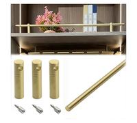 MZZKFC Solid Brass Shelf Guard 12 16 20 24 28 32 35in，Universal Tipping Rail Easy DIY Installation，Cabinet Shelf Lip for Kitchen/Bathroom/Bookcase/Closet(A,74cm/29.1")
