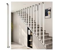 MZZKFC Stair Railing Spindles Indoor，Customizable Iron Stair Balusters with Screws, 8 12 20 24 32 40 48 52 56 60 64 68 72 76 80 84 86in，Modern Deck Balusters(White 1 piece,44"/111cm)