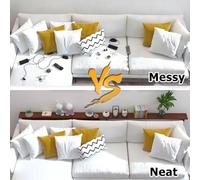 MZZKFC Table for Behind Couch Solid Wood, Long Narrow Entry Table Fits Baseboards Space-saving, 25.6 29.6in Behind The Couch Shelf Load 5110lbs Easy Assemble(C,0.8x0.2x0.65m/32x8x26in)