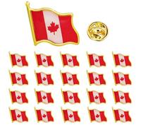 Mzztino 20/50/100 Pcs Canada Flag Lapel Pins Bulk Metal Canada Flag Badge Souvenir for Hat Clothes Backpack, Iron, no gemstone