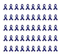 Mzztino Dark Blue Awareness Ribbon Pin Colon Cancer Rectal Cancer Awareness Enamel Lapel Pins 50Pcs, Iron, no gemstone