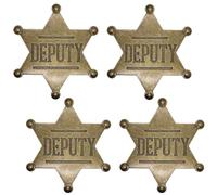 Mzztino Deputy Sheriff Badges Cowboy Party Decoration Badge Western Police Vest Badge Cosplay Deputy Police Badge for Adults, S, Iron, no gemstone