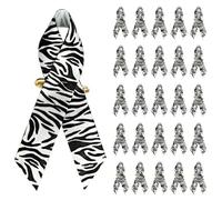 Mzztino Zebra Ribbon Pins Black White Satin Awareness Brooch for Neuroendocrine Cancer Rare Disease Awareness Day Fundraising or Support, S, Polyester, no gemstone