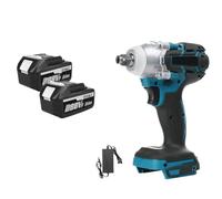 MZZYG Impact Wrench 1800N.M Torque Brushless Electric 1/2 Inch Lithium-Ion Battery Cordless Wrench Power Tools for 18V Battery (2 Battery)