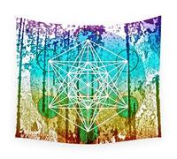 N/A Tapestry Home Dormitory Wall Decoration The Flower Of Life & Metatron's Cube - The Rainbow Tribe Collection Wall Tapestry