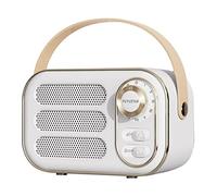 N/0 Retro Bluetooth 5.0 Speaker, Portable Vintage Bluetooth Speakers,Loud Volume, Bluetooth 5.0 Wireless Connection, Support TF Card, U Disk and AUX Audio Input (White)