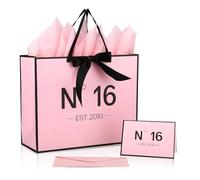 N°16 EST.2010 Gift Bag, Pink 16th Birthday Gift Bag with Card Envelope Ribbon Tissue Papers Sweet Birthday Anniversary Presents Keepsake Party Favors for Daughter Granddaughter Friends