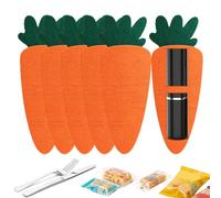 n 6 Piece Funny Carrot Design Reusable Cutlery Holder