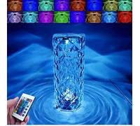 N\A 16 Color Changing Crystal Diamond Table Lamp,Touch Control Bedside Lamp with USB Port,16 Color Changing Creative Romantic Rose Acrylic LED Light for Bedroom Living Room