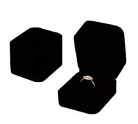 N\A 2 Pcs Jewellery Box Organizer Ring Gift Boxes, Velvet Ring Box Single with Lids Cardboard Jewellery Boxes Black Ring Boxes for Rings Jewellery Bulk Engagement Wedding Day Birthday Gifts