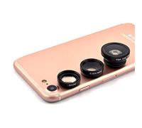 N/A 3 in 1 Fish Eye Wide Angle Macro Micro Fashion Camera Lens Kit Black for Phone