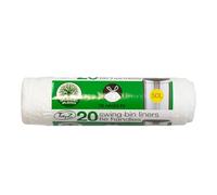 n/a - 50L Bin Liners 20 Pack with Tie Handles, Black Bin Bags for Kitchen Swing Bins, Eco-conscious Materials, 90cm Tall, Heavy Duty Rubbish Bags [CASSETTE]