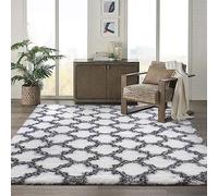 N / A Area Rugs Soft Living Room Carpets Anti Slip Fluffy Rugs Shaggy Floor Mats Large for Hallway Bedroom(White, 120 * 160cm)