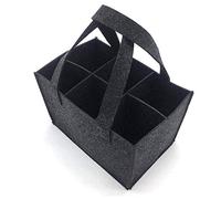 N\A Bottle Carrier Bags Wine Bottle Carriers Felt Wine Tote Bag with Flexible Divider 6 Bottles Wine Carrier for Wine Beer Carrier Wine Carrier Gray