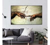 N / A Canvas decorative prints Canvas Painting Famous Hand Of God Picture Posters and Prints Classical Vintage Wall Pictures for Living Room Home Decor 24x32inch