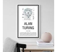 N / A Canvas decorative prints Math Poster Education Wall Art Canvas Painting Prints Mathematician Alan Turing Wall Picture Study Room Home Wall Decor-50x70cm