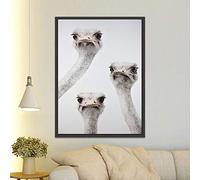 N / A Canvas decorative prints Modern Minimalism Style Ostrich Head Big Eyes Canvas Painting Posters And Prints Wall Art For Living Room Decoration 24x32inch