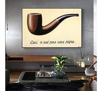 N / A Canvas decorative prints Most Famous Painting This Is Not A Pipe Canvas Painting Wall Art for Living Room Home Decor (No Frame) 24x32inch