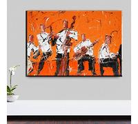 N / A Canvas decorative prints Rock Jazz Music Home Decor Wall Art Painting Canvas Art Picture Oil Paints For Bars Kitchen Room Decor 24x32inch
