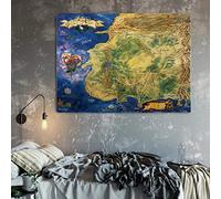 N / A Canvas decorative prints The Wheel of Time Map Poster Prints The Map Wall Art Canvas Painting The Eye of the World Map Print Home Decoration-50x70cm