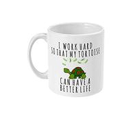 N/A Ceramic Tortoise Coffee Mug, 330 ml - Gift for Tortoise Lovers, Women, Her - Crazy Lady