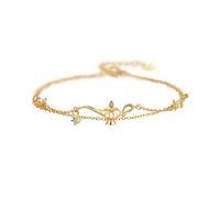 N+A Cute Layered Aladdin Genie Lamp Bracelet for Women Girls Sterling Silver Crystal Charms Hand Chain Trendy Christmas Party Holiday Jewelry BFF Gift for Mom Daughter, One Size, Metal, Cubic Zirconia