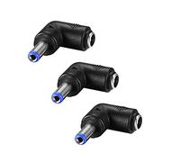 N/A DC Power Supply Connector 90 Degree Right Angle 5.5mm x 2.1mm Male to Female Coupler Adapter Converter 3pcs
