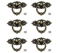 N /A JINXM 6pcs Vintage Kitchen Cabinet Cupboard Dresser Door Drawer Ring Pull Handles Knobs for Kitchen Cabinet Cupboard Dresser Door Antique Brass