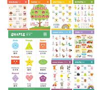 N/A Learn Chinese for Kids Poster Set - Bilingual With English, Simplified Chinese, and Pinyin - For Toddlers and Preschoolers - Learning Videos Included