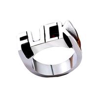 N / A Nigoz Men Ring Personalized Ring Fuck English Alphabet Punk Rock Polished Alloy Ring Adorable Quality and Practical Practical and Cost-Effective