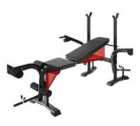 N / A non-slip multifunctional weightlifting bed, strong barbell, leg stretcher, curl bench press, dormitory, full body muscle training